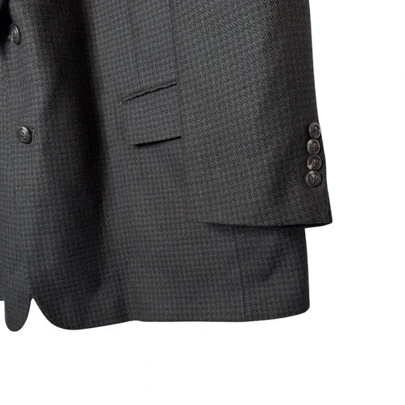 Hart Schaffner Marx Vintage Mens Wool Sport Coat Blazer‎ 46R Brown Flap Pockets